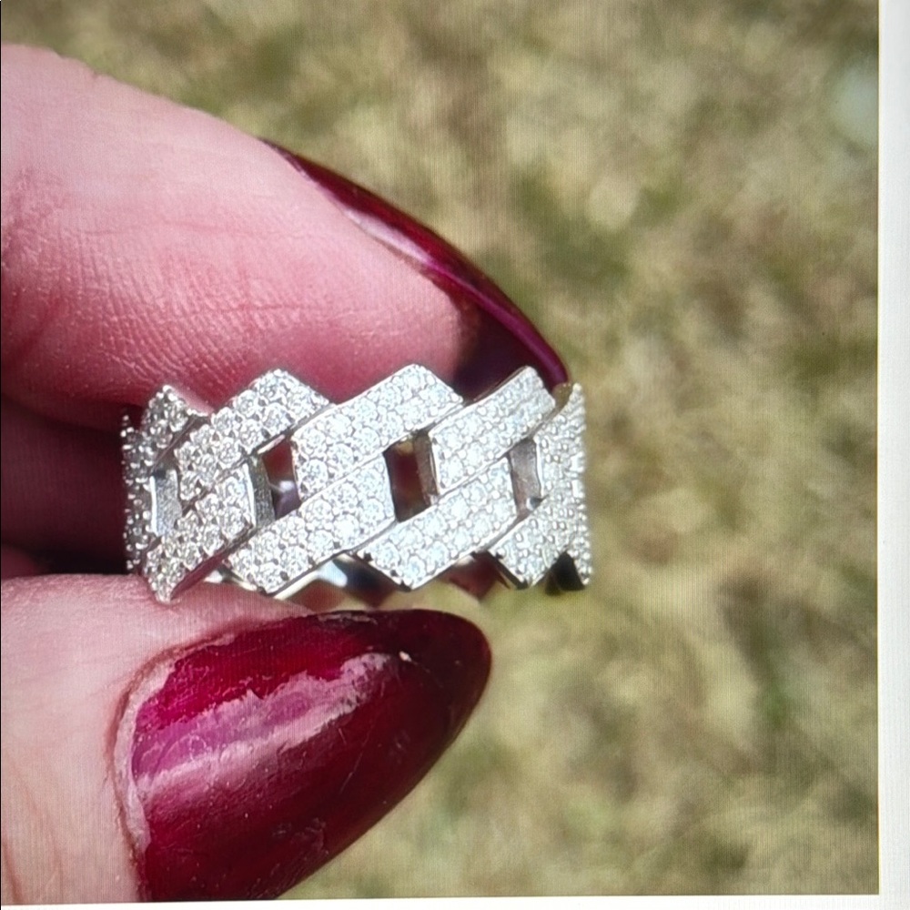 Moissanite Elegant STERLING Silver Diamond Baguette Ring SZ 6 GRA WITH $825